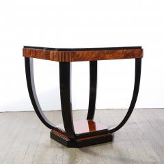 Art Deco Streamlined Cocktail Occasional Table in Book Matched Burled Walnut - 4654343
