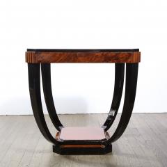 Art Deco Streamlined Cocktail Occasional Table in Book Matched Burled Walnut - 4654346