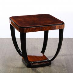 Art Deco Streamlined Cocktail Occasional Table in Book Matched Burled Walnut - 4654379