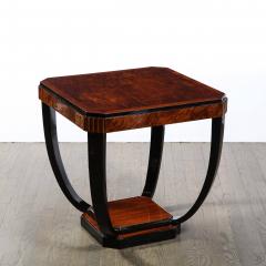 Art Deco Streamlined Cocktail Occasional Table in Book Matched Burled Walnut - 4654386
