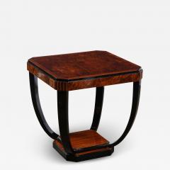 Art Deco Streamlined Cocktail Occasional Table in Book Matched Burled Walnut - 4659995