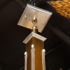 Art Deco Streamlined Machine Age Skyscraper Style Chrome Brass Chandelier - 1802151