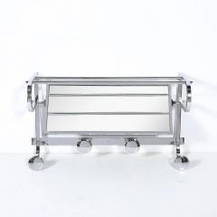 Art Deco Streamlined Machine Age Wall Mounted Chrome Hat Coat Rack w Mirror - 4720182