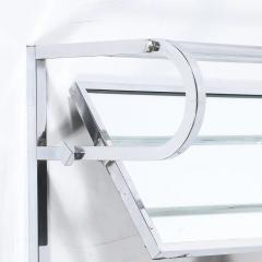 Art Deco Streamlined Machine Age Wall Mounted Chrome Hat Coat Rack w Mirror - 4720184