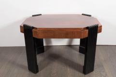 Art Deco Streamlined Octagonal Occasional Table in Bookmatched Burled Walnut - 1522614