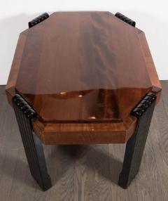 Art Deco Streamlined Octagonal Occasional Table in Bookmatched Burled Walnut - 1522703