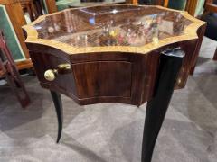 Art Deco Style 12 Sided Faceted Unique Marquetry Table - 3783951