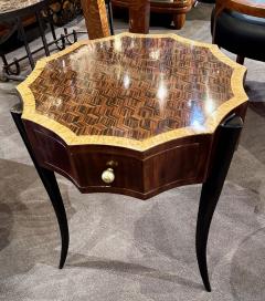 Art Deco Style 12 Sided Faceted Unique Marquetry Table - 3783965