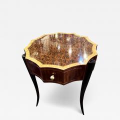 Art Deco Style 12 Sided Faceted Unique Marquetry Table - 3789219