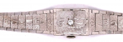 Art Deco Style 14 Karat White Gold Eloga Ladies Wristwatch with 17 Jewels - 2667938