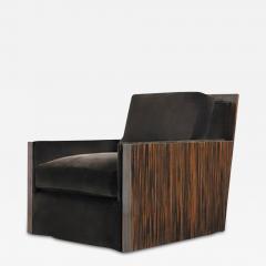 Art Deco Style A Rudin Macassar Velvet Club Chair - 2665490