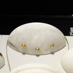 Art Deco Style Alabaster Sconce W Brass Ball Fittings - 3703632