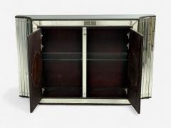 Art Deco Style Antique Glass Painted Wood Concave Mirrored Cabinets - 4338007
