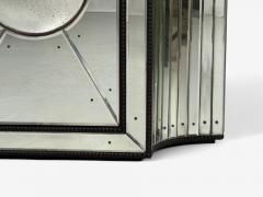 Art Deco Style Antique Glass Painted Wood Concave Mirrored Cabinets - 4338009