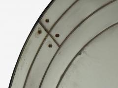 Art Deco Style Antique Glass Painted Wood Round Venetian Wall Mirror - 4604786