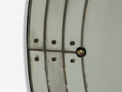 Art Deco Style Antique Glass Painted Wood Round Venetian Wall Mirror - 4604787