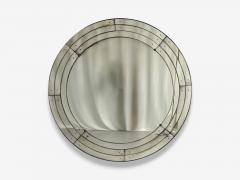 Art Deco Style Antique Glass Painted Wood Round Venetian Wall Mirrors - 4364126