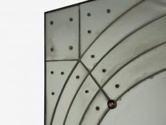 Art Deco Style Antique Glass Painted Wood Square Venetian Wall Mirror - 4793889