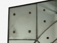 Art Deco Style Antique Glass Painted Wood Square Venetian Wall Mirror - 4793890