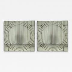 Art Deco Style Antique Glass Painted Wood Square Venetian Wall Mirrors - 4638919