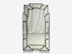 Art Deco Style Antique and Beveled Glass Venetian Wall Mirror - 4407607
