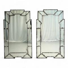 Art Deco Style Antique and Beveled Glass Venetian Wall Mirror - 4407612