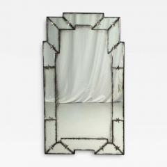 Art Deco Style Antique and Beveled Glass Venetian Wall Mirror - 4412166