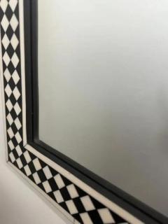 Art Deco Style Black White Resin in Diamond design Mirror Console Set of 2 - 4081141