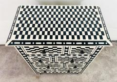 Art Deco Style Black and White Checkers Design Dresser Chest or Commode - 2864985