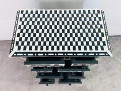 Art Deco Style Black and White Checkers Design Dresser Chest or Commode - 2864986