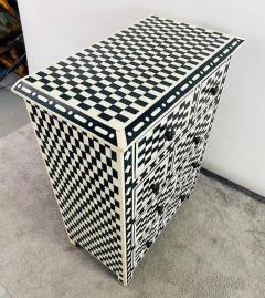 Art Deco Style Black and White Checkers Design Dresser Chest or Commode - 2865020
