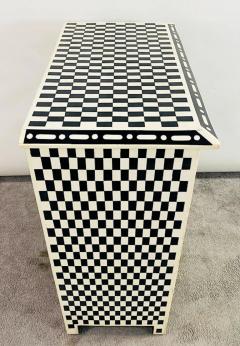 Art Deco Style Black and White Checkers Design Dresser Chest or Commode - 2865021