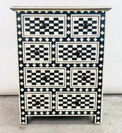 Art Deco Style Black and White Checkers Design Dresser Chest or Commode - 2865024