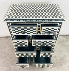 Art Deco Style Black and White Checkers Design Dresser Chest or Commode - 2865025