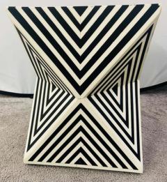 Art Deco Style Black and White Resin Side End Table or Stool a Pair - 2866188
