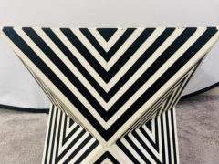 Art Deco Style Black and White Resin Side End Table or Stool a Pair - 2866197