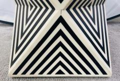 Art Deco Style Black and White Resin Side End Table or Stool a Pair - 2866240