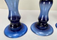 Art Deco Style Blue Bubble Design Candle Holder A set of 4 - 3382178