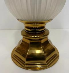Art Deco Style Brass and Glass Urn Torchier Table Lamps Pair - 4125672