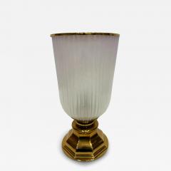 Art Deco Style Brass and Glass Urn Torchier Table Lamps Pair - 4127644