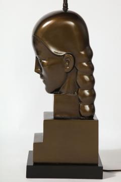 Art Deco Style Bronze Bust Mounted as a Lamp - 1758197