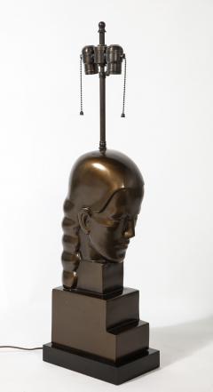 Art Deco Style Bronze Bust Mounted as a Lamp - 1758199