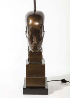 Art Deco Style Bronze Bust Mounted as a Lamp - 1758201