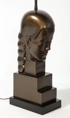 Art Deco Style Bronze Bust Mounted as a Lamp - 1758203