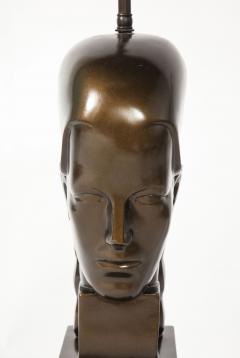 Art Deco Style Bronze Bust Mounted as a Lamp - 1758208