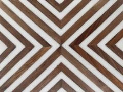 Art Deco Style Brown White Sculptural Resin Walnut Side or End Table a Pair - 4047227