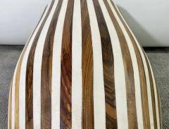 Art Deco Style Brown and White Resin Side End Table or Stool a Pair - 3088892