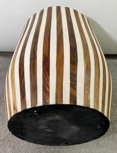 Art Deco Style Brown and White Resin Side End Table or Stool a Pair - 3088895