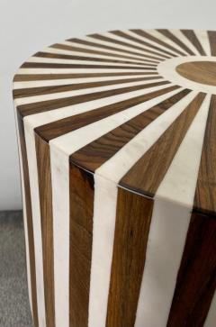 Art Deco Style Brown and White Resin Side End Table or Stool a Pair - 3088900