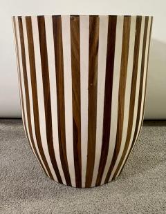 Art Deco Style Brown and White Resin Side End Table or Stool a Pair - 3088903
